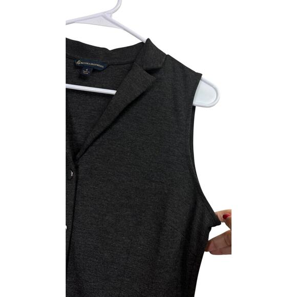 Brooks Brothers Women's Sleeveless Dark Gray Collared Buttoned Shirt Dress - Picture 4 of 10